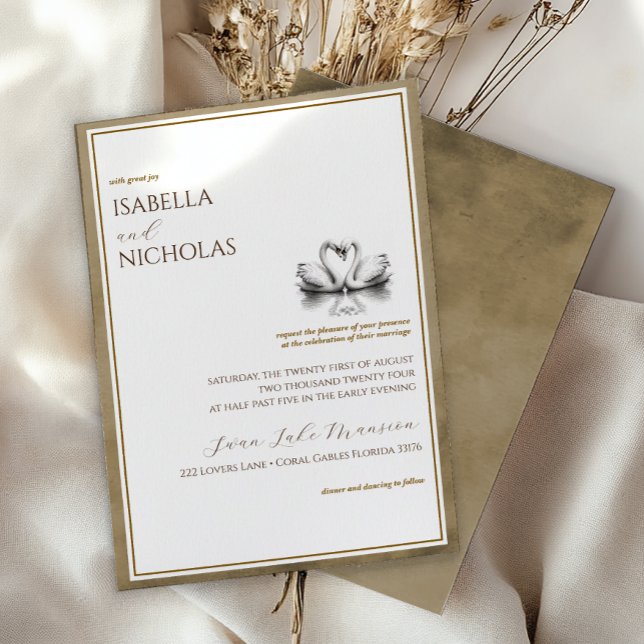 Convite de casamento do Lago de Swan (Wedding Invite)
