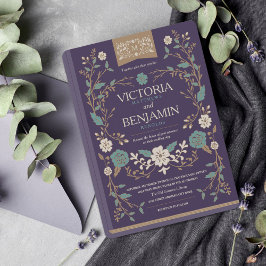 Convite de casamento do Livro da Biblioteca Vintag