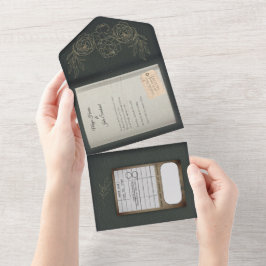 Convite De Casamento Do Livro De Rosas De Sage Gre