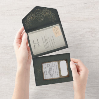 Convite De Casamento Do Livro De Rosas De Sage Gre