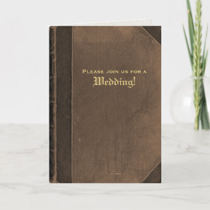 Convite De Casamento Do Livro De Vintagem De Brown