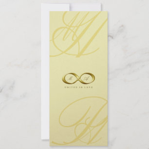 Convite de casamento do logotipo Dourado Love Infi