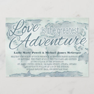 Convite de casamento do mapa de água