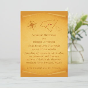 Convite de casamento do Mapa do Tesouro