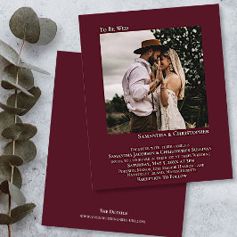 Convite de casamento do Mínimo de Fotografia Burgu