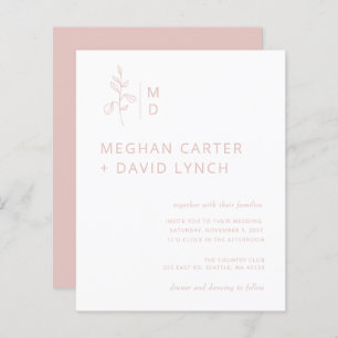 Convite De Casamento Do Monograma Botânico De Blus