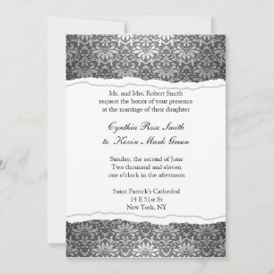 Convite De Casamento Do Ornamentado Deco Noir