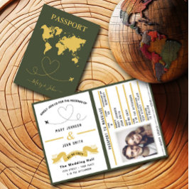 Convite de casamento do Passaporte Elegante Viagem