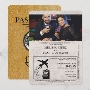 Convite de casamento do Passaporte Gold Reno