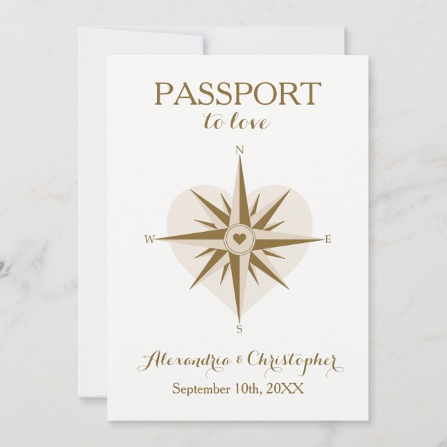 Convite de casamento do Passport - Tema do Viagem  (Verso)