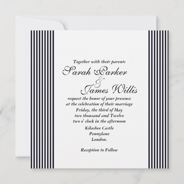 Convite de casamento do quadro da Faixa de Opções (Frente)