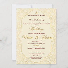 Convite de Casamento do Sul da Índia