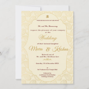 Convite de Casamento do Sul da Índia