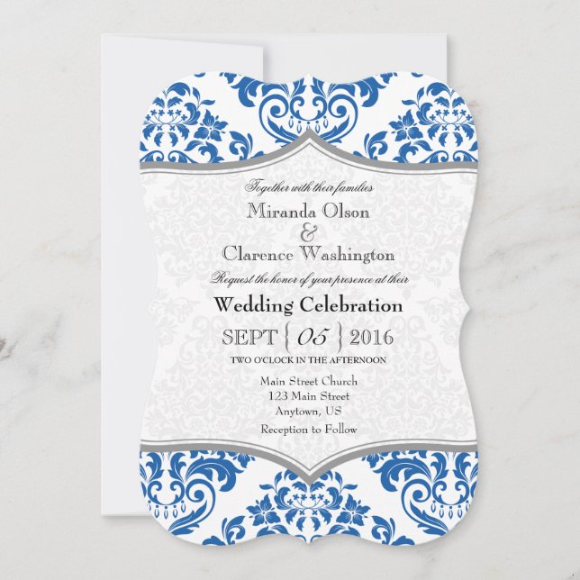 Convite de casamento do suporte para Cinzas azuis (Frente)