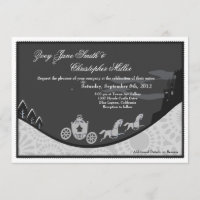Convite de casamento do Tema Cinderella Fairytale