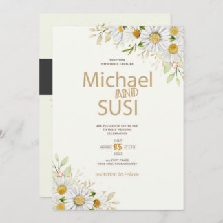 convite de casamento do watercolor chrysanthemum