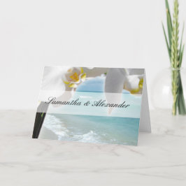 Convite De Casamento Dobrado, Orquídea De Aqua Bea