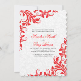 Convite de casamento dos Damascos Brancos do Elega