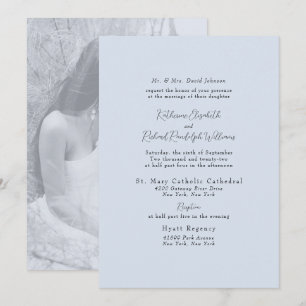 Convite de Casamento dos Pais da Noiva Formal Azul