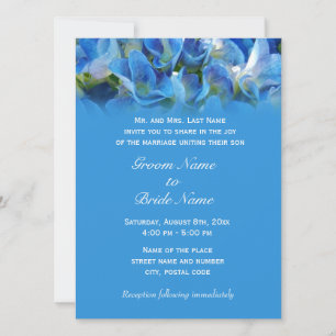 convite de casamento dos pais do noivo, azul
