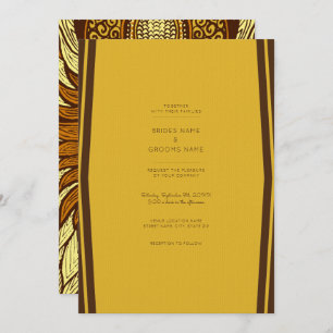 Convite de casamento Dourado Amarelo Ankara Africa