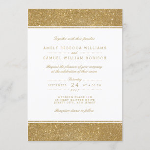 Convite De Casamento Dourado Com Na moda Faux