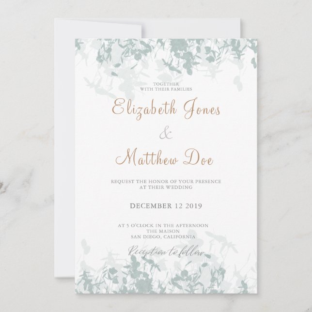 Convite de Casamento Dourado de Casamento de Casam (Frente)