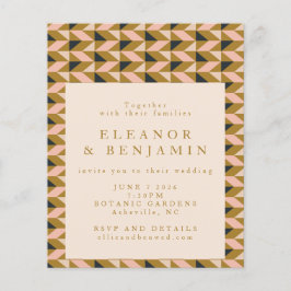 Convite de casamento Dourado de Deco de Arte Multi