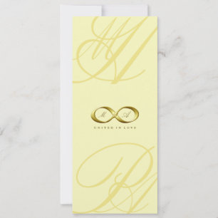 Convite de casamento Dourado do logotipo do fecho