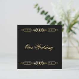 Convite de Casamento Dourado Glamouroso