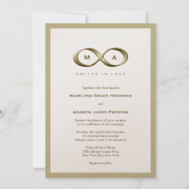 Convite de casamento Dourado Infinity Hand Clasp d