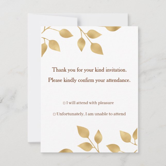 convite de casamento dourado modelo (Frente)