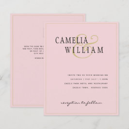CONVITE DE CASAMENTO Dourado Rosa Pálido Pálido Pr