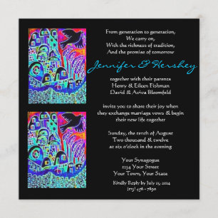 Convite de casamento - Dove of Peace Ebony (quadra