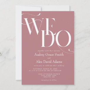 Convite de Casamento Dusty Rose Modern We Do