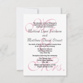 Convite de Casamento e Recepção 3x5 Sr. & Sra. Ros