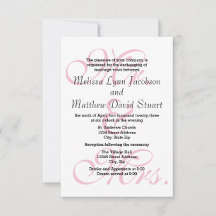 Convite de Casamento e Recepção 3x5 Sr. & Sra. Ros