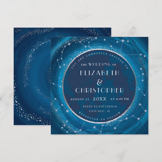 Convite de Casamento Eclipse Moon (Frente/Verso)