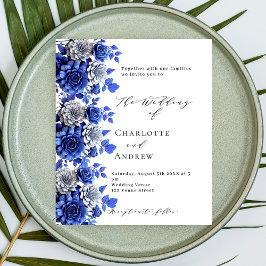 Convite de casamento econômico com estampa floral 