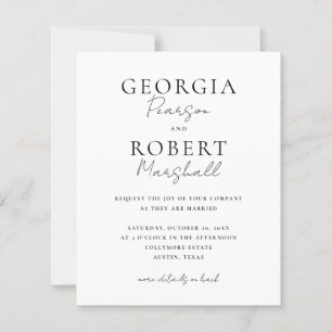 Convite de Casamento Econômico Frente e Verso