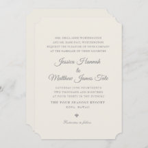 Convite de Casamento Ecru