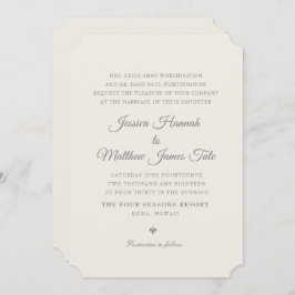 Convite de Casamento Ecru