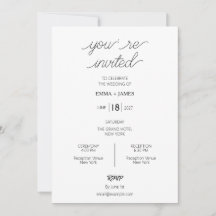 Convite de Casamento Editável Moderno e Elegante