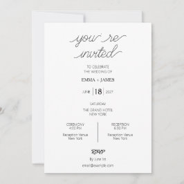 Convite de Casamento Editável Moderno e Elegante