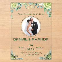 Convite de Casamento Editável Rustic Greenery