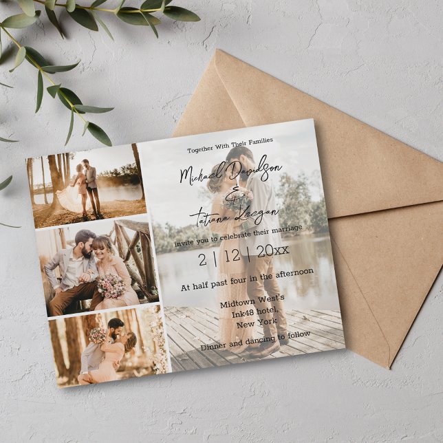 Convite de Casamento Editorial Chic com Múltiplas  (Criador carregado)