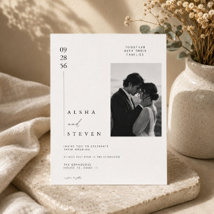 Convite de casamento editorial minimalista de luxo