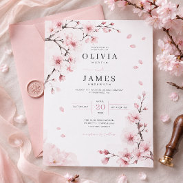 Convite de Casamento Elegância Flor de Cerejeira