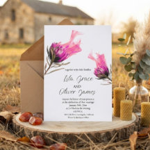 Convite de Casamento Elegância Flora em Chamas