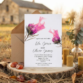 Convite de Casamento Elegância Flora em Chamas